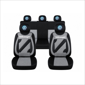 Set Huse Scaune Universale Nero Gri Personalizate cu Volkswagen