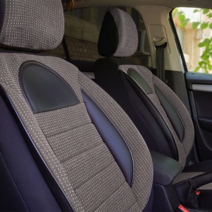 Set Huse Scaune Universale Racing, Gri cu Negru Personalizate cu Kia - Img 4