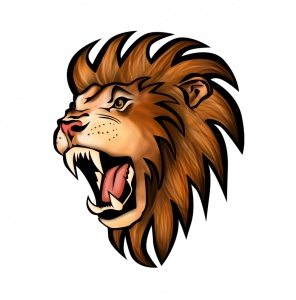Sticker Angry Lion 20 cm, Creative Rey®