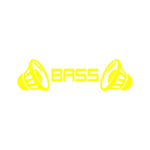 Sticker auto ''Bass audio'', 23x10 cm, galben
