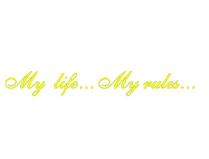Sticker auto "my life my rules" 60x8,5 cm, galben