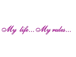 Sticker auto "my life my rules" 60x8,5 cm, mov