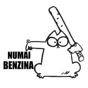 Sticker clapeta rezervor auto, culoare neagra, " Numai Benzina " - Img 4