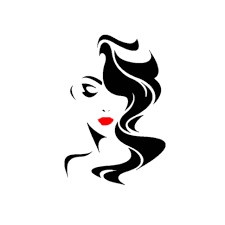 Sticker decorativ Salon de infrumusetare, Model femeie, 57 X 84.5, Negru
