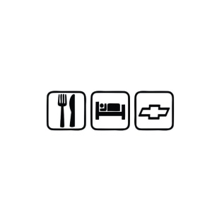 Sticker Eat SLeep Chevrolet 20x5.5 cm, Creative Rey®