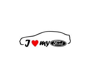 Sticker I LOVE MY FORD BERLINA 18x8.3 cm, Creative Rey®