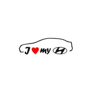 Sticker I LOVE MY HYUNDAI BERLINA 20x6.1 cm, Creative Rey®