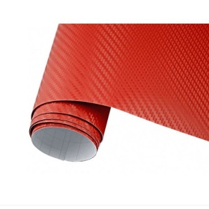 Rola Folie Carbon Auto 3D, dimensiune 1x1,27m, culoare rosu - Img 2