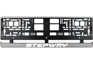 Set 2 bucati, suport numar inmatriculare argintiu Dacia Stepway - Img 1