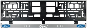 Set 2 bucati, suport numar inmatriculare argintiu Ford III