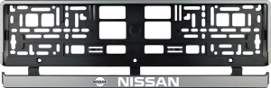 Set 2 bucati, suport numar inmatriculare argintiu Nissan