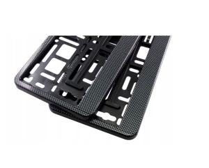 Set 2 bucati suport numar inmatriculare auto HP culoare rama carbon 8x surub - Img 2