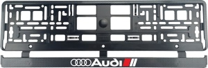 Set 2 bucati, suport numar inmatriculare Carbon, Audi II