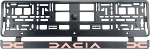 Set 2 bucati, suport numar inmatriculare Carbon, Dacia III