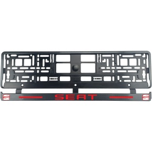 Set 2 bucati, suport numar inmatriculare Carbon, Seat I - Img 2