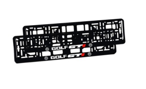 Set 2 bucati, suport numar inmatriculare personalizat Volkswagen Golf GTI