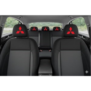 Set 2 huse tetiere negre, pentru gama auto MITSUBISHI - Img 3