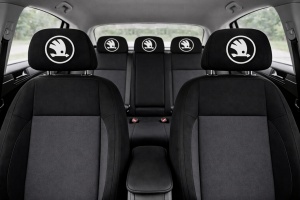 Set 2 huse tetiere negre, pentru gama auto SKODA NOU - Img 3
