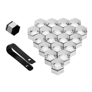Set 20 capace prezoane, pe 17 mm plus cheie de scos capacele, argintii