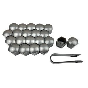 Set 20 capace prezoane. pe 19 mm plus cheie de scos capacele. gri inchis - Img 2