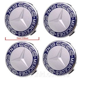 Set 4 Capace Jante Aliaj Mercedes-Benz 75mm Albastre - Img 3