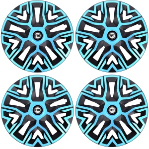 Set 4 Capace Roti 14 `` Best Azur-Negru, Compatibile Cu Fiat - Img 2