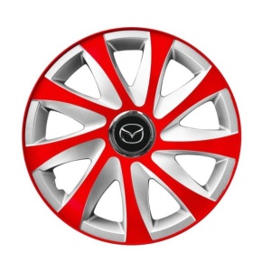 Set 4 capace roti 14 inchi R14 Drift Rosu-Gri, Compatibil cu Mazda