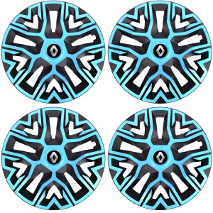 Set 4 Capace Roti 15 `` Best Azur-Negru, Compatibile Cu Renault - Img 2