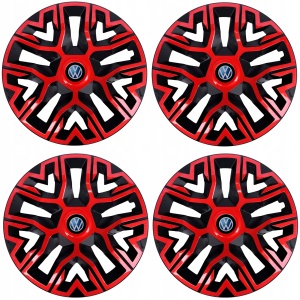 Set 4 Capace Roti 15 `` Best Rosu-Negru, Compatibile Cu Volkswagen - Img 2