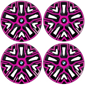 Set 4 Capace Roti 15 `` Best Roz-Negru, Compatibile Cu BMW - Img 2