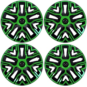 Set 4 Capace Roti 15 `` Best Verde-Negru, Compatibile Cu Mazda - Img 2