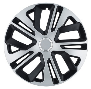 Set 4 Capace Roti 15 inch (R15) Raven Gri-Negru cu inel cromat - Img 2