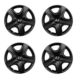 Set 4 capace roti 15 inchi (R15) compatibile HYUNDAI, Model 340 Black - Img 2