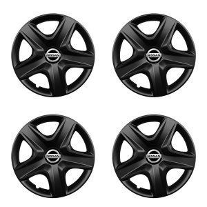 Set 4 capace roti 15 inchi (R15) compatibile NISSAN, Model 340 Black - Img 2