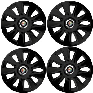 Set 4 Capace Roti 15 inchi (R15) Stratos Negru, Compatibile Cu Alfa Romeo - Img 2