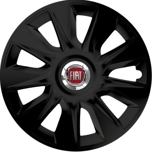 Set 4 Capace Roti 15 inchi (R15) Stratos Negru, Compatibile Cu Fiat