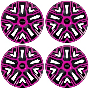 Set 4 Capace Roti 16 `` Best Roz-Negru, Compatibile Cu Audi - Img 2