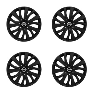 Set 4 capace roti 16 inch (R16) compatibile NISSAN, Model - 432 Black Edition - Img 2