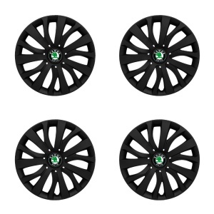 Set 4 capace roti 16 inch (R16) compatibile SKODA, Model - 432 Black Edition - Img 2