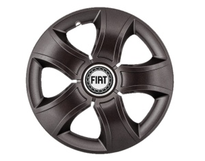 Set 4 Capace Roti 16 inchi (R16) Bis Negru, Compatibile Cu Fiat