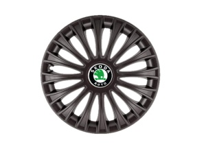 Set 4 capace roti 16 inchi (R16) Dino Negru, Compatibil Cu Skoda
