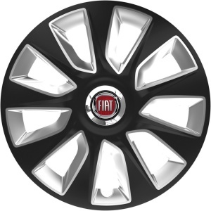 Set 4 Capace Roti 16 inchi (R16) Stratos Gri-Negru, Compatibile Cu Fiat