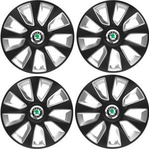 Set 4 Capace Roti 16 inchi (R16) Stratos Gri-Negru, Compatibile Cu Skoda - Img 2