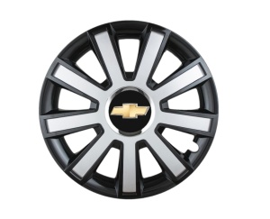 Set 4 capace roti Flash Gri-Negru R14 pentru gama auto Chevrolet - Img 1