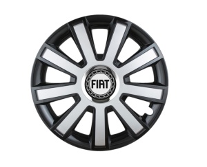 Set 4 capace roti Flash Gri-Negru R16 pentru gama auto Fiat - Img 1