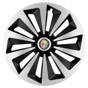 Set 4 capace roti Fox Gri-Negru R17 pentru gama auto Alfa Romeo - Img 1