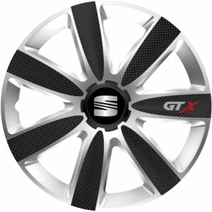 Set 4 Capace Roti GTX Carbon Gri-Negru R16, Pentru Seat
