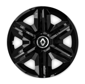Set 4 capace roti hubcaps fast black R15 Compatibil Cu Renault