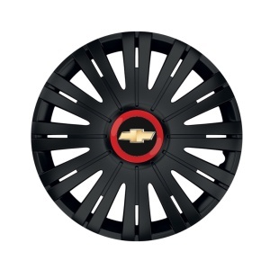 Set 4 capace roti Negre Cu Inel Rosu Active R16 Compatibil Cu Chevrolet - Img 3