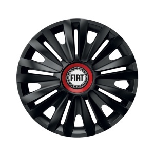 Set 4 capace roti Negre Cu Inel Rosu Royal R15 Compatibil Cu Fiat - Img 3